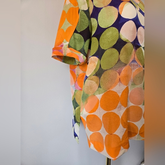 TIGER OF SWEDEN 100% Silk Circle Pattern Blouse. Size 36/ Small - Picture 4 of 16